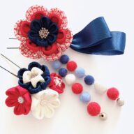 成人式　七五三　髪飾り　浴衣髪飾り　羊毛フェルト